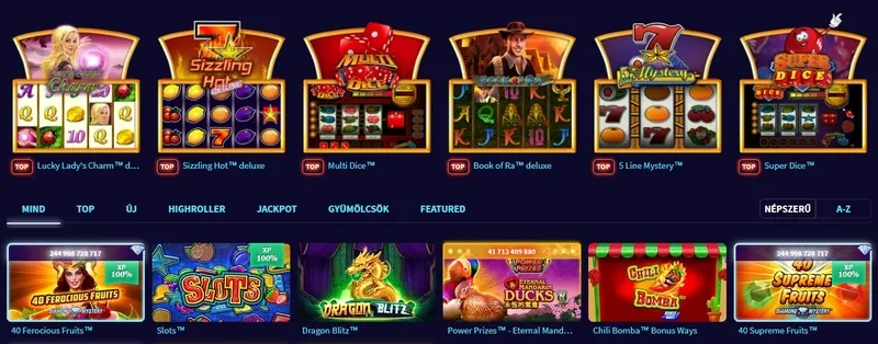 Játékok és nyerőgépek a GameTwist Casino