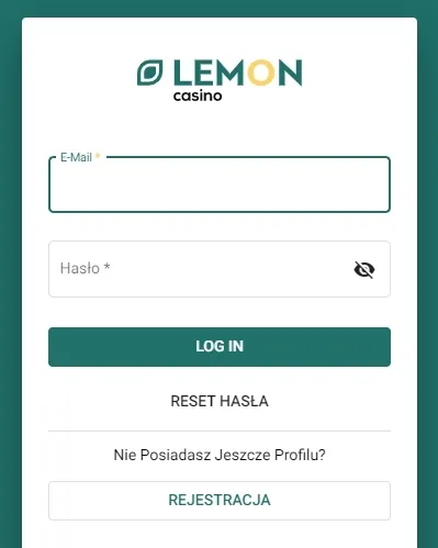 Logowanie do Lemon Casino