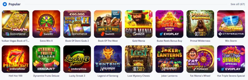 Казино игри в Vulkan Vegas